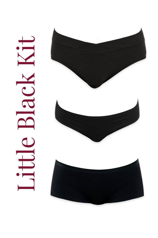 Organic Cotton Antimicrobial Little Black Undies kit (Pack of 3)-ISPK03-Black-