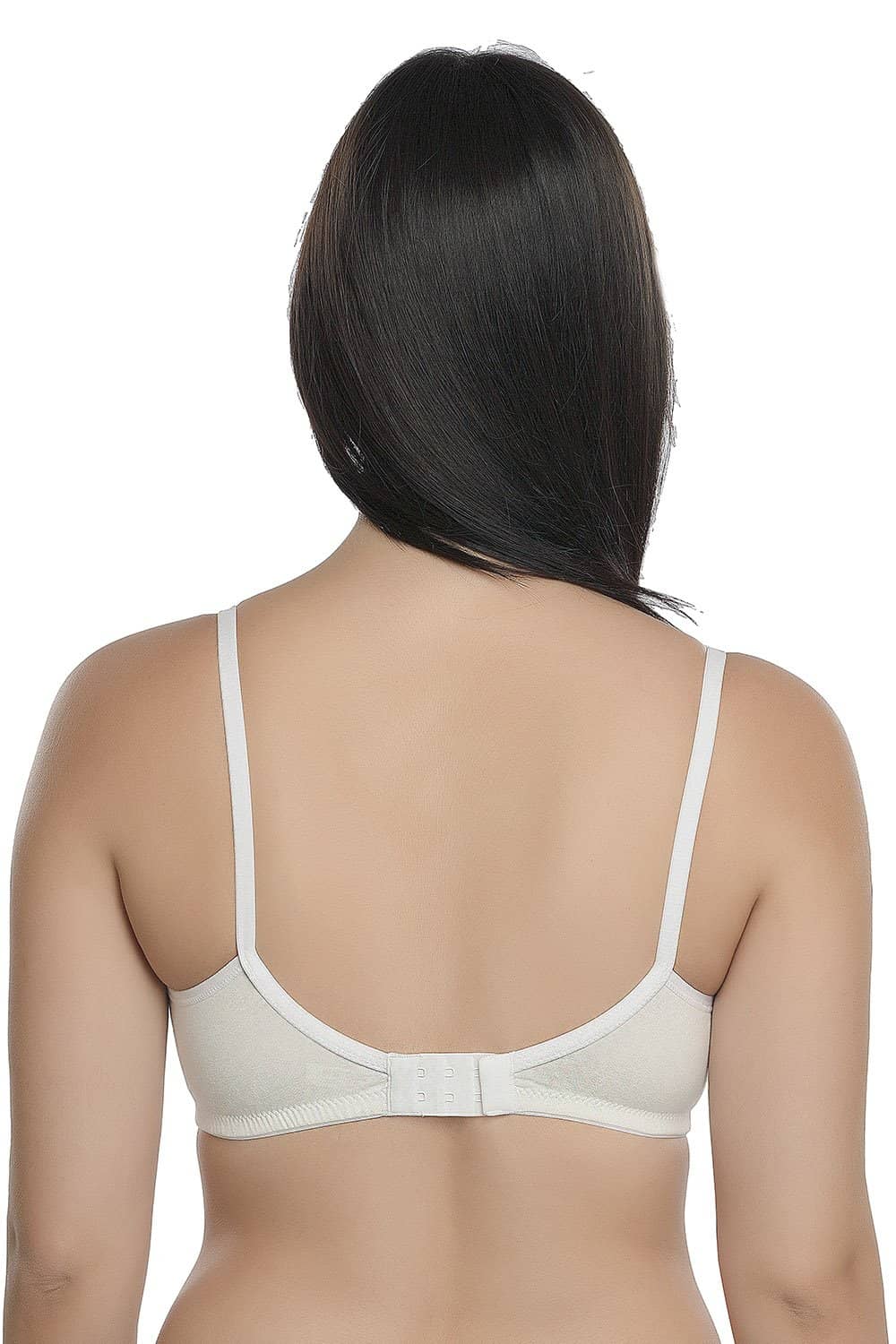Organic Cotton Antimicrobial Seamless Triangular Bra with Supportive Stitch-ISB099-Milky White-