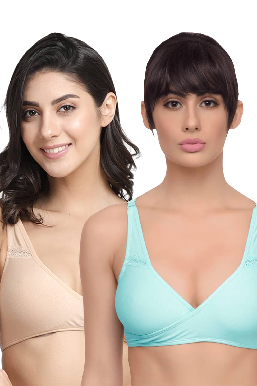 Organic Cotton Antimicrobial Sleeping/Feeding Bra(Pack of 2)-IMB007C_7F-