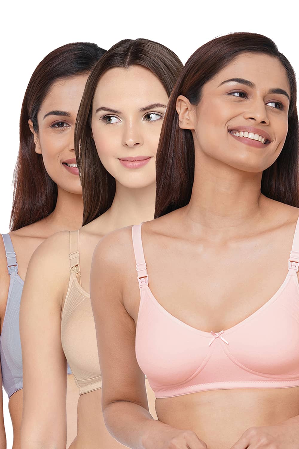 Organic Cotton Antimicrobial Soft Feeding Bra (Pack of 3)-IMB005A_5B_5D-