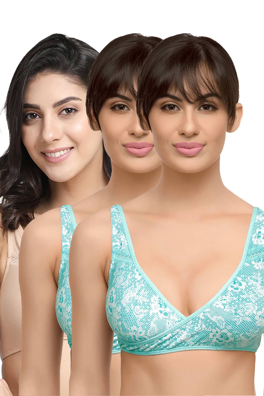 Organic Cotton Antimicrobial Sleeping/Feeding Bra Combo (Pack of 3)-IMB007D_7D_7F-