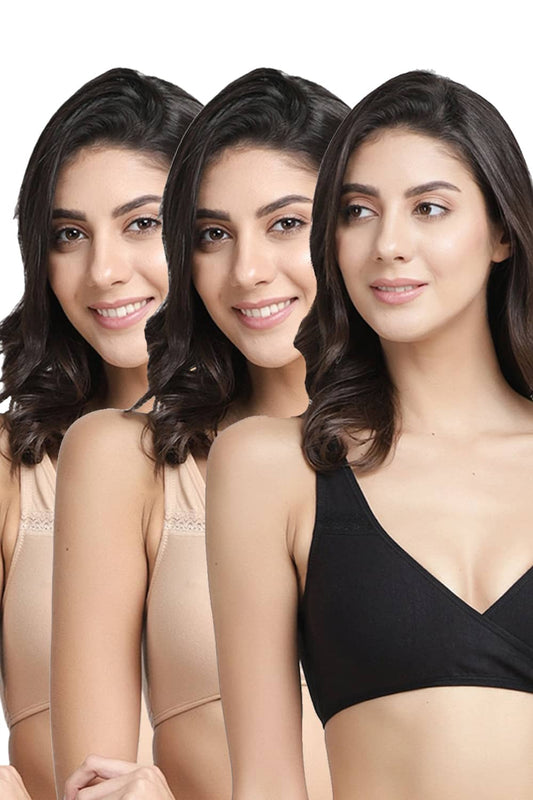 Organic Cotton Antimicrobial Sleeping/Feeding Bra Combo (Pack of 3)-IMB007F_7F_7G-