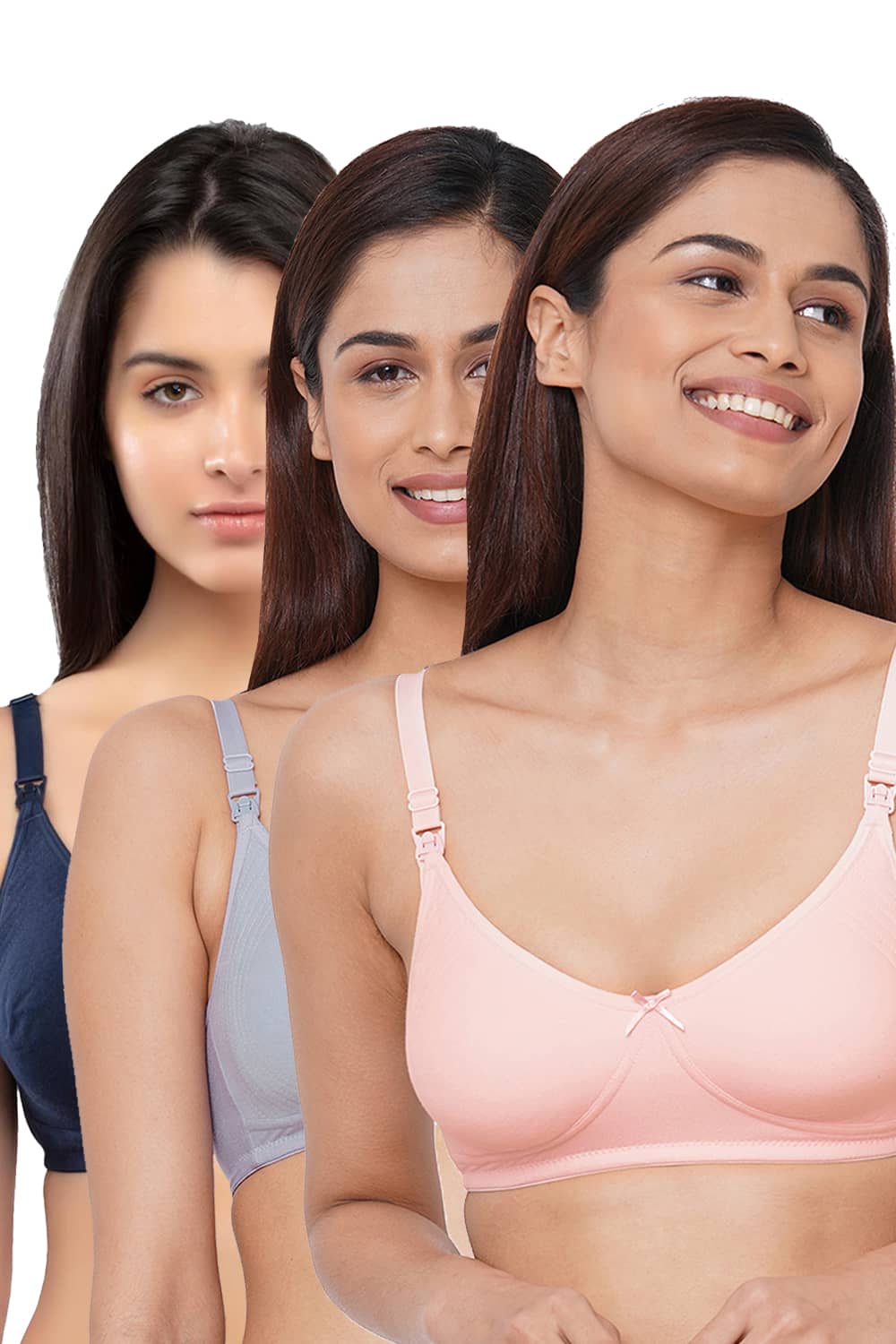 Organic Cotton Antimicrobial Soft Feeding Bra (Pack of 3)-IMB005B_5D_5E-