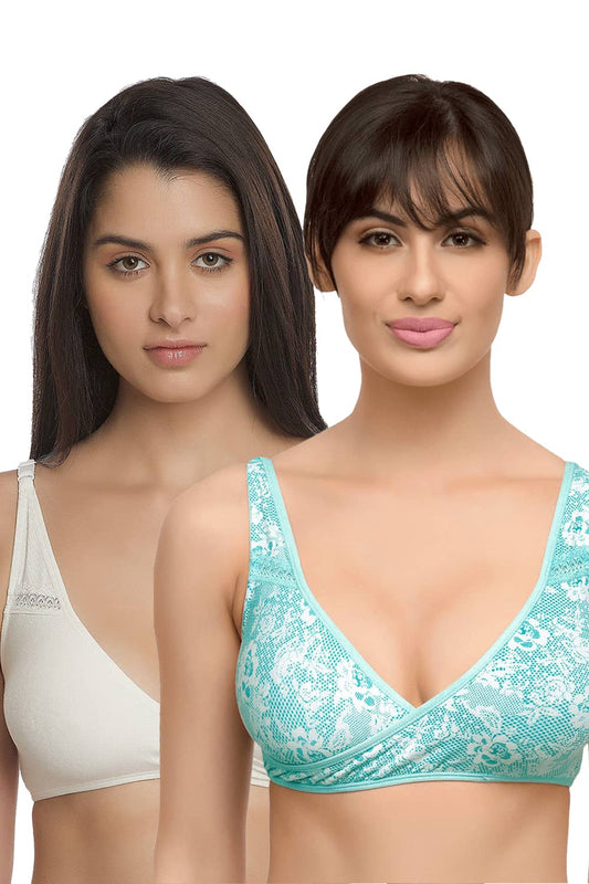 Organic Cotton Antimicrobial Sleeping/Feeding Bra(Pack of 2)-IMB007D_7E-
