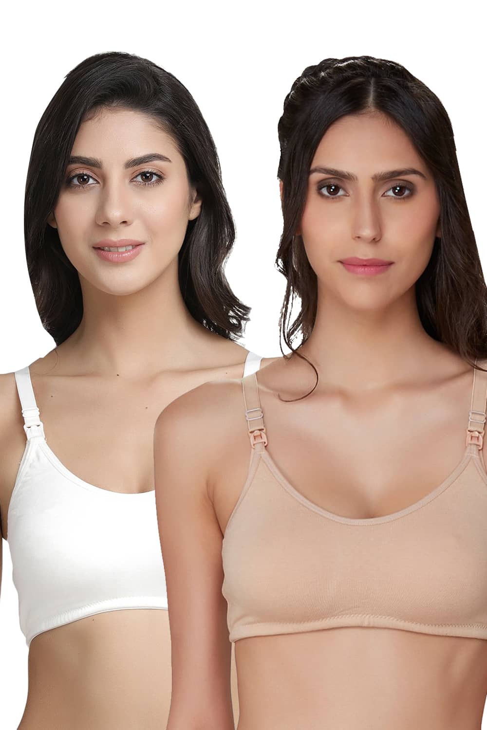 Organic Cotton Antimicrobial Soft Nursing Bra (Pack of 2)-IMB004A_4F-