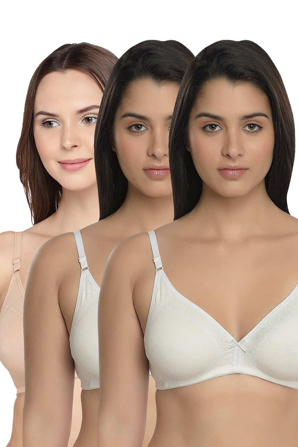 Buy Inner Sense Organic Cotton Antimicrobial Seamless Bra with Supportive  Stitch - White Online