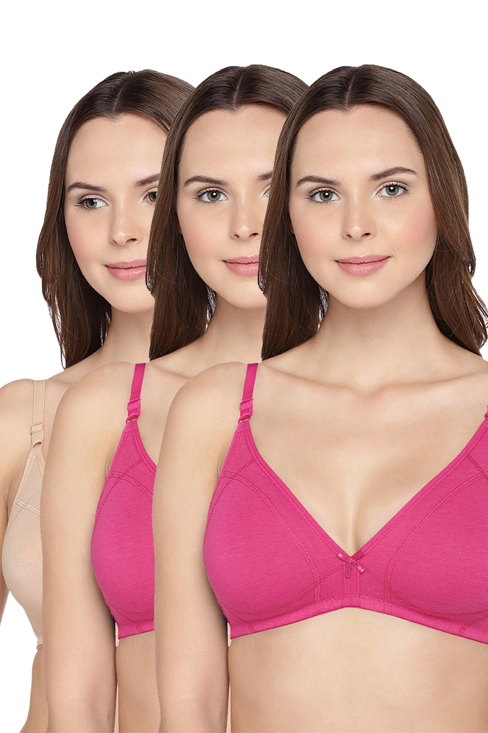 Bodycare Seamless Wire Free Padded Sports Bra-Pack Of 2 - Pink