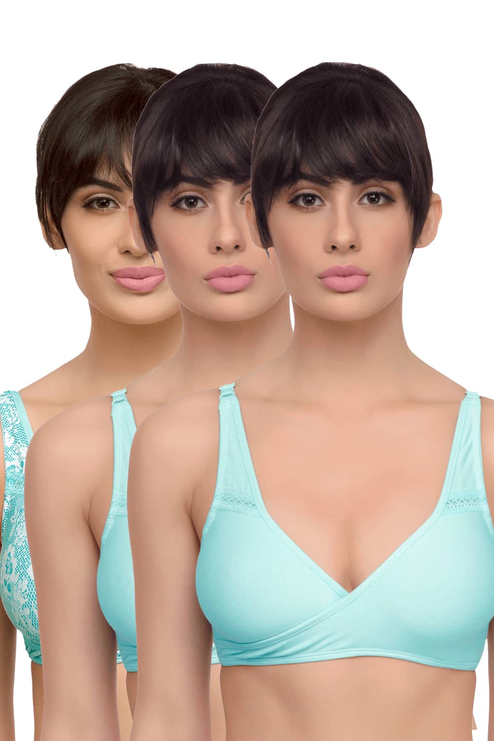 Organic Cotton Antimicrobial Sleeping/Feeding Bra Combo (Pack of 3)-IMB007C_7C_7D-