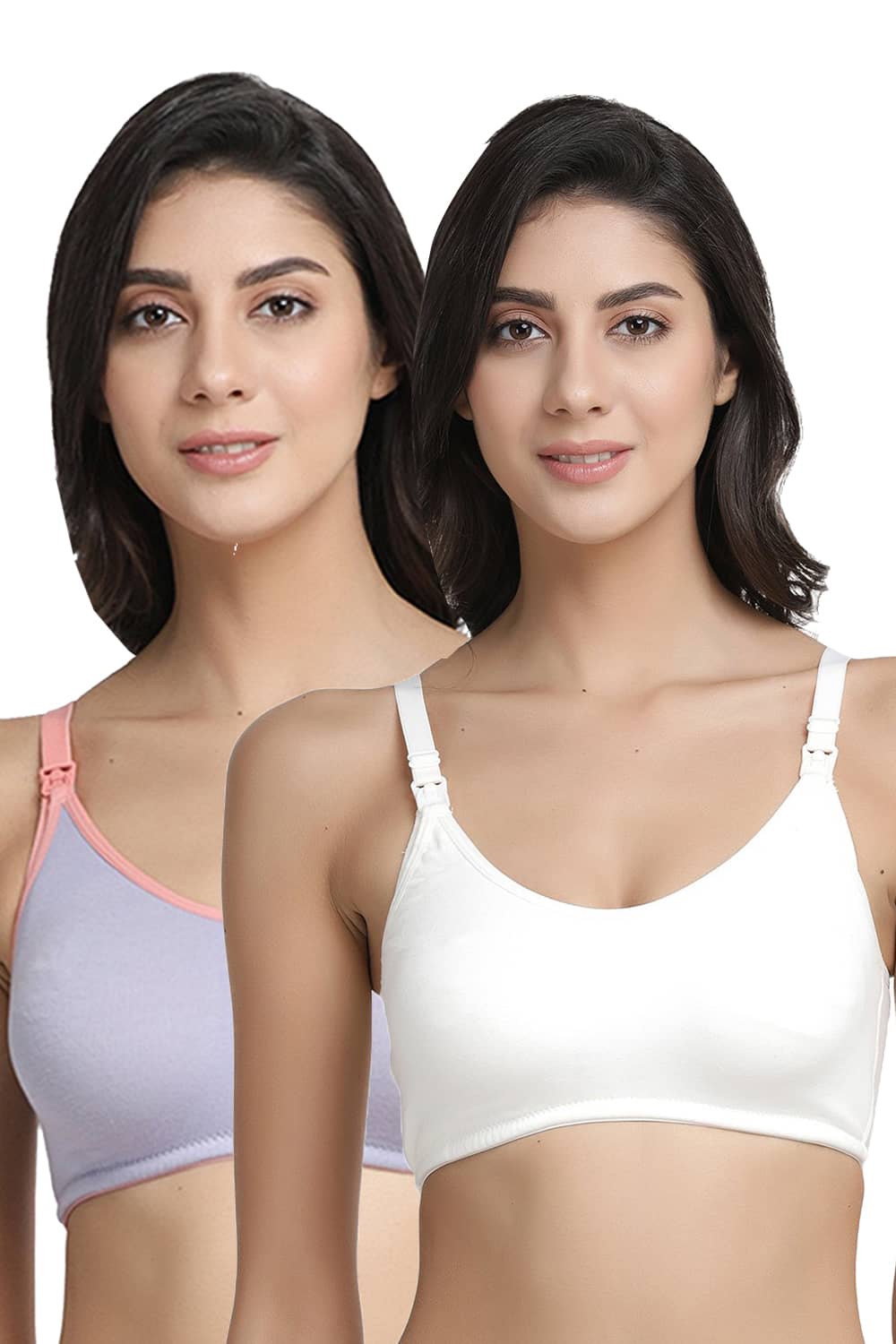 Organic Cotton Antimicrobial Soft Nursing Bra (Pack of 2)-IMB004B_4F-