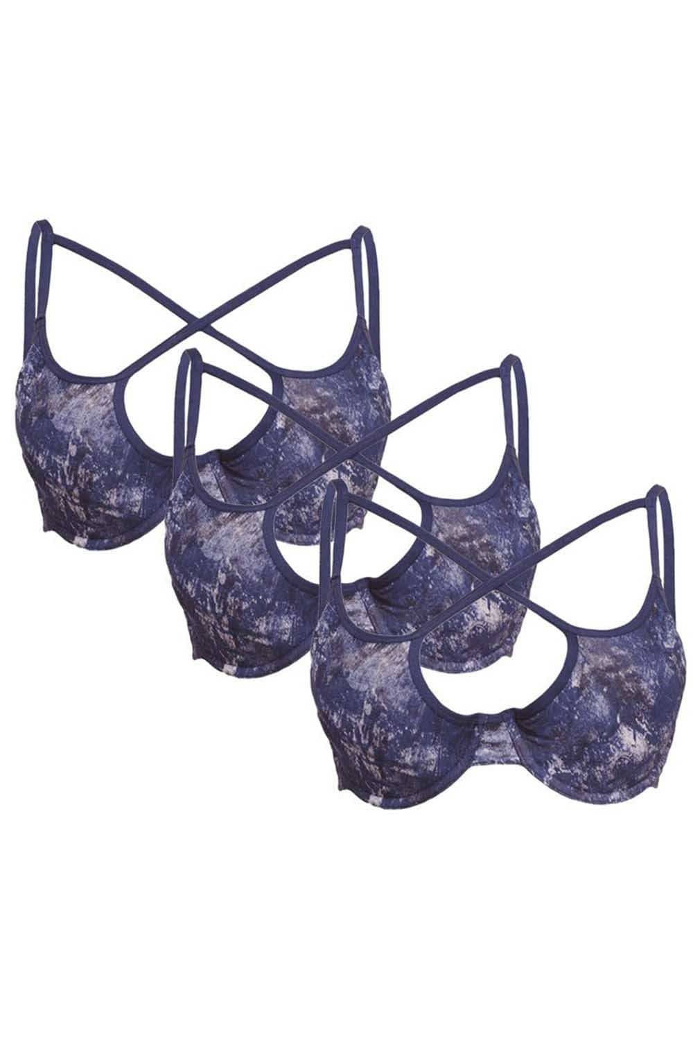 Organic Cotton Antimicrobial Lightly Padded Underwired Cage Bra(Pack of 3)-ISB053_53_53-