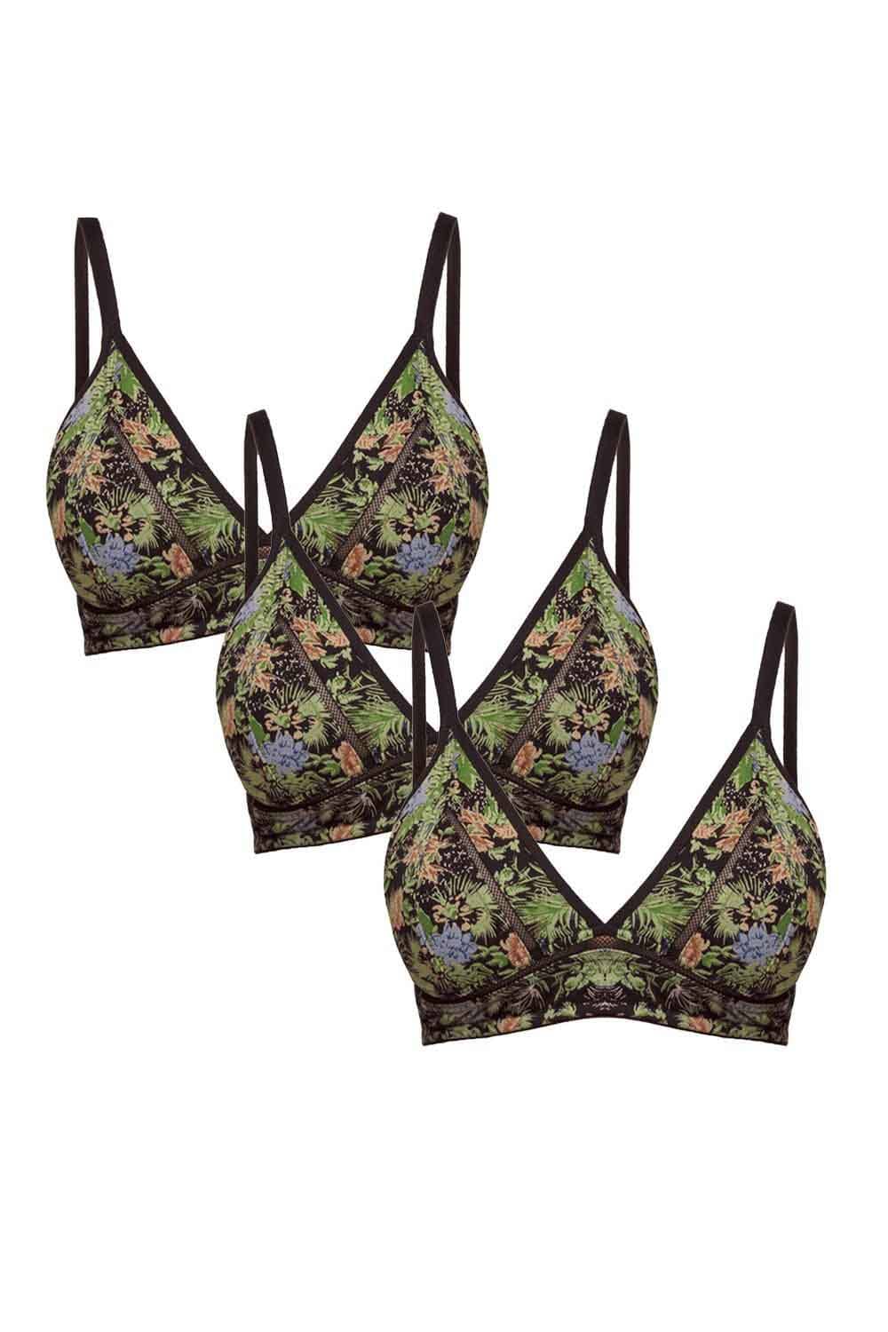 Organic Cotton Antimicrobial Lightly Padded Non-wired Bralette(Pack of 3)-ISB081_81_81-