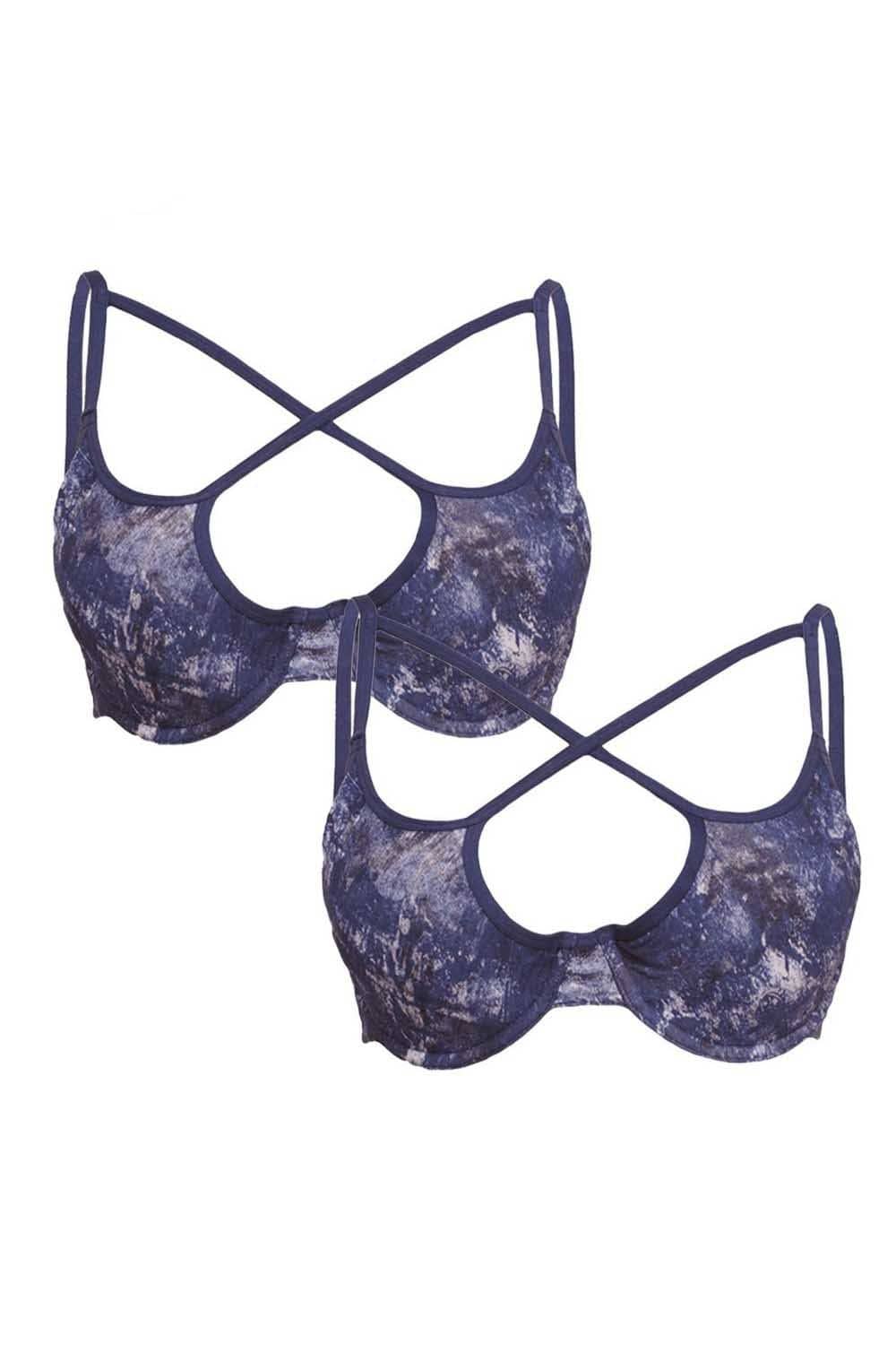 Organic Cotton Antimicrobial Lightly Padded Underwired Cage Bra(Pack of 2)-ISB053_53-