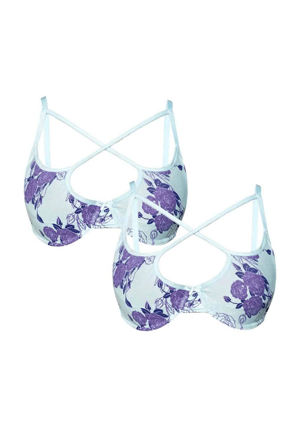 Organic Cotton Antimicrobial Lightly Padded Underwired Cage Bra(Pack of 2)-ISB052_52-