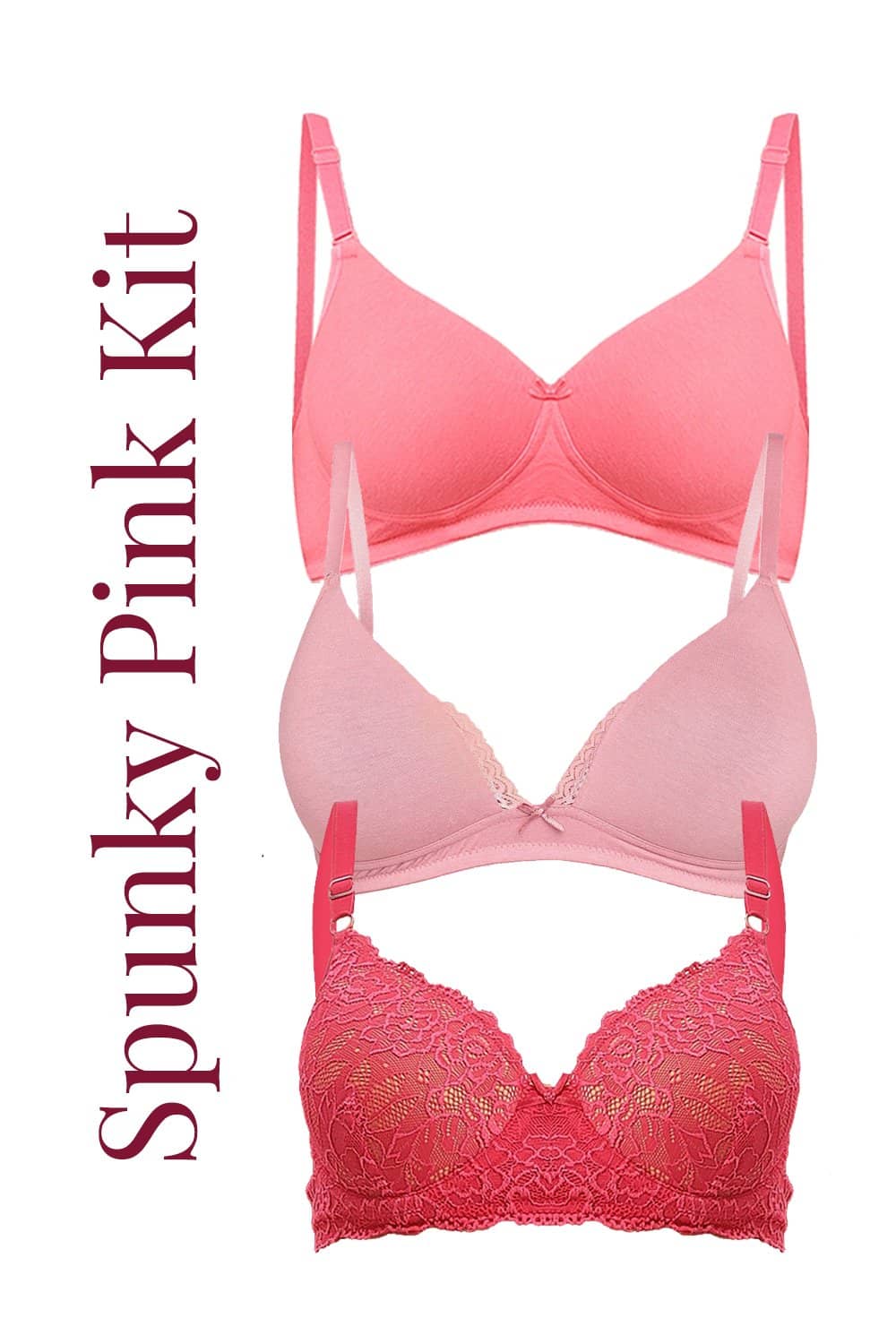 Organic Cotton Antimicrobial Spunky Pink Kit (Pack of 3)-ISBK06-Pink-