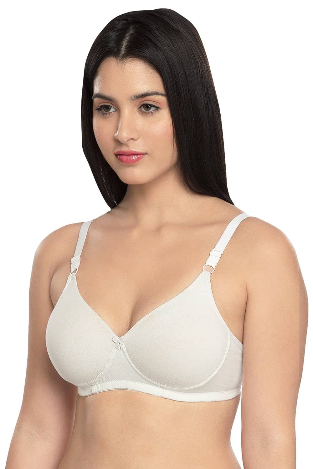 Organic Cotton Antimicrobial Wire-Free Padded Bra-ISB068-Milky White-