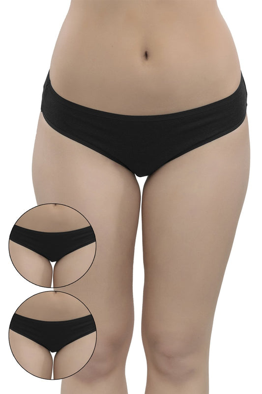 Organic Cotton Antimicrobial Bikini (Pack of 3)-IMPC004-Black-