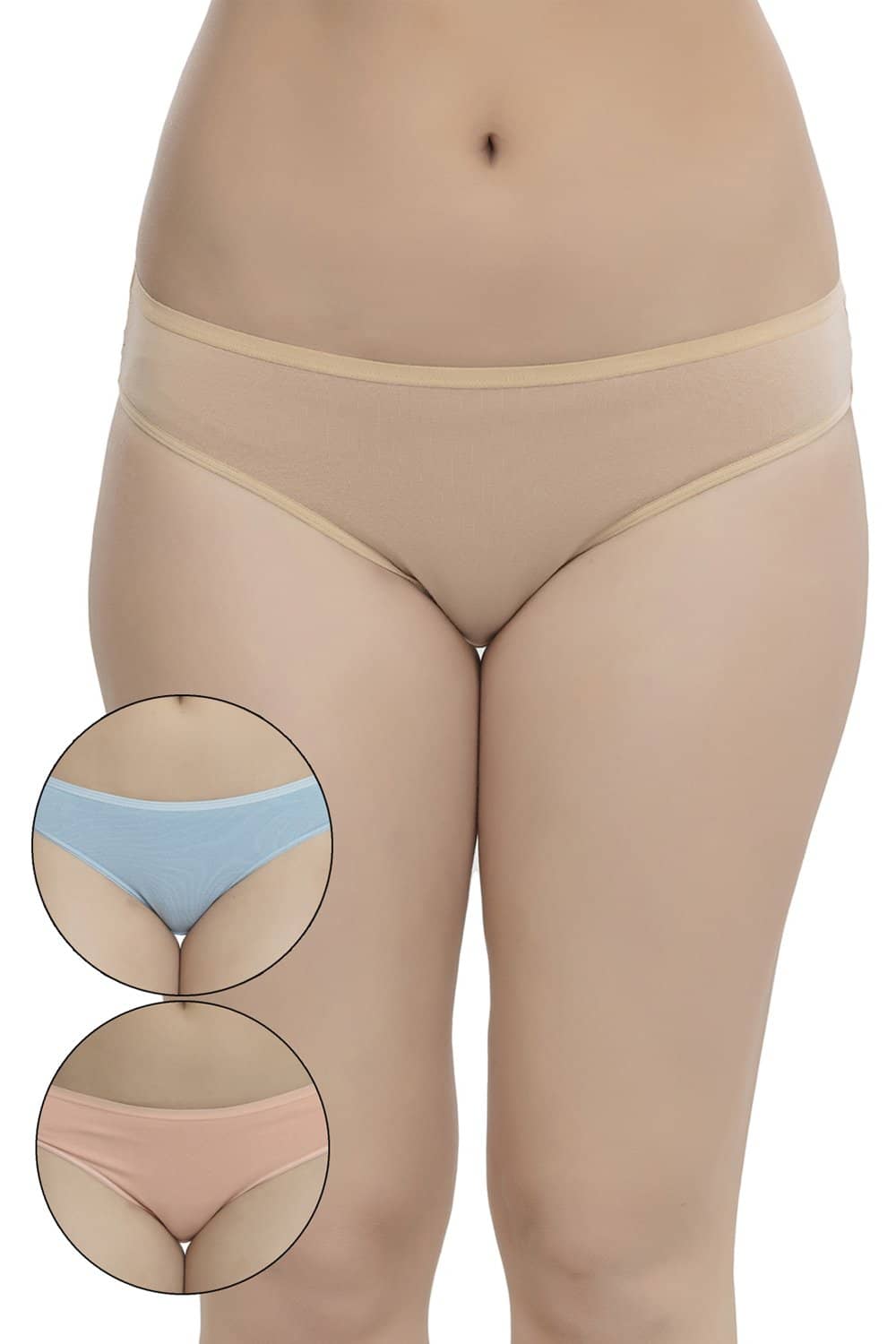 Organic Cotton Antimicrobial Bikini (Pack of 3)-IMPC004-Sky Blue_Peach_Skin-