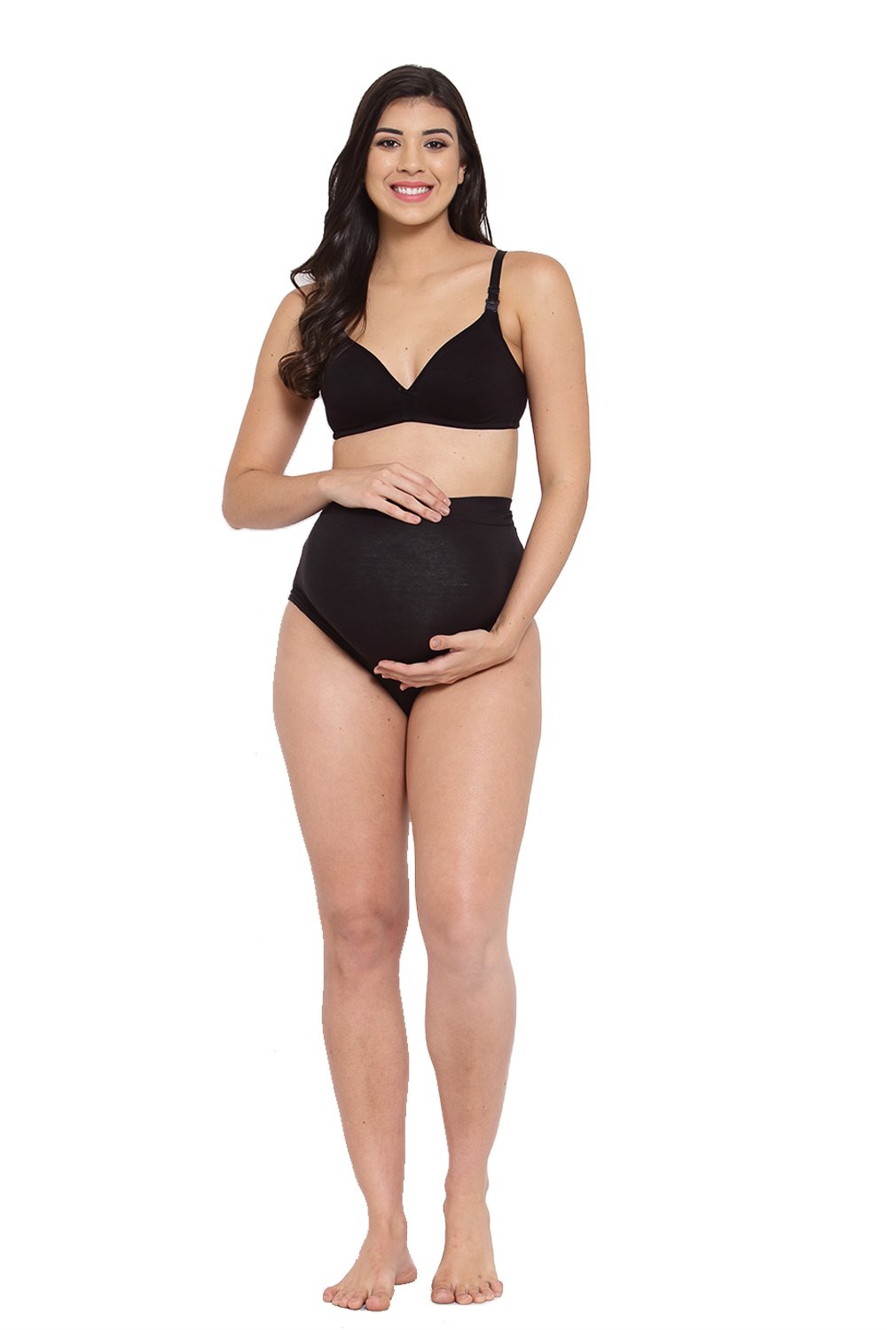 Organic Cotton Antimicrobial Maternity Panty- Pack of 2-IMPC101-Black_Black-
