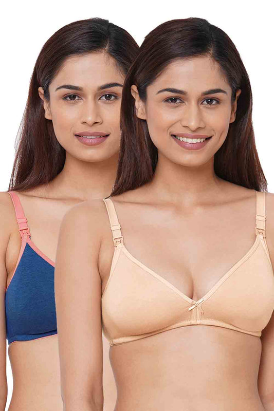 Organic Cotton Antimicrobial Soft Nursing Bra (Pack of 2)-IMB006A_6E