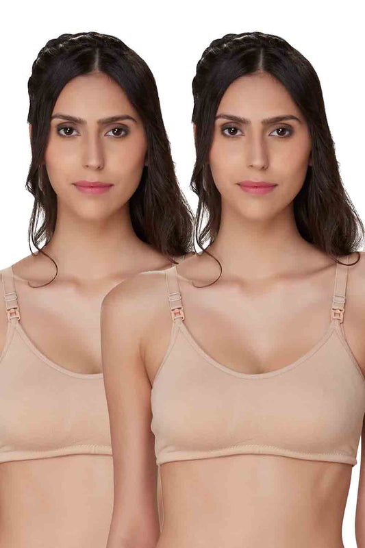 Organic Cotton Antimicrobial Soft Nursing Bra Combo-IMB004A_4A