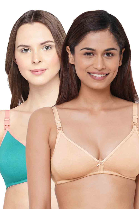 Organic Cotton Antimicrobial Soft Nursing Bra (Pack of 2)-IMB006B_6E