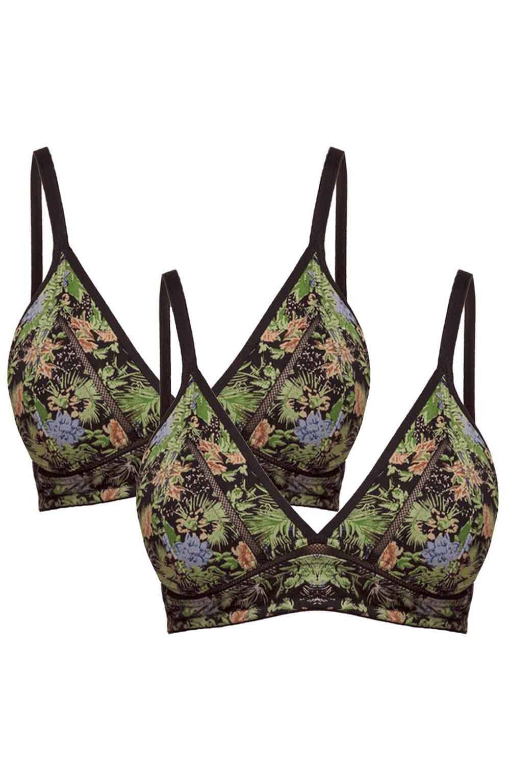Organic Cotton Antimicrobial Lightly Padded Non-wired Bralette(Pack of 2)-ISB081_81-