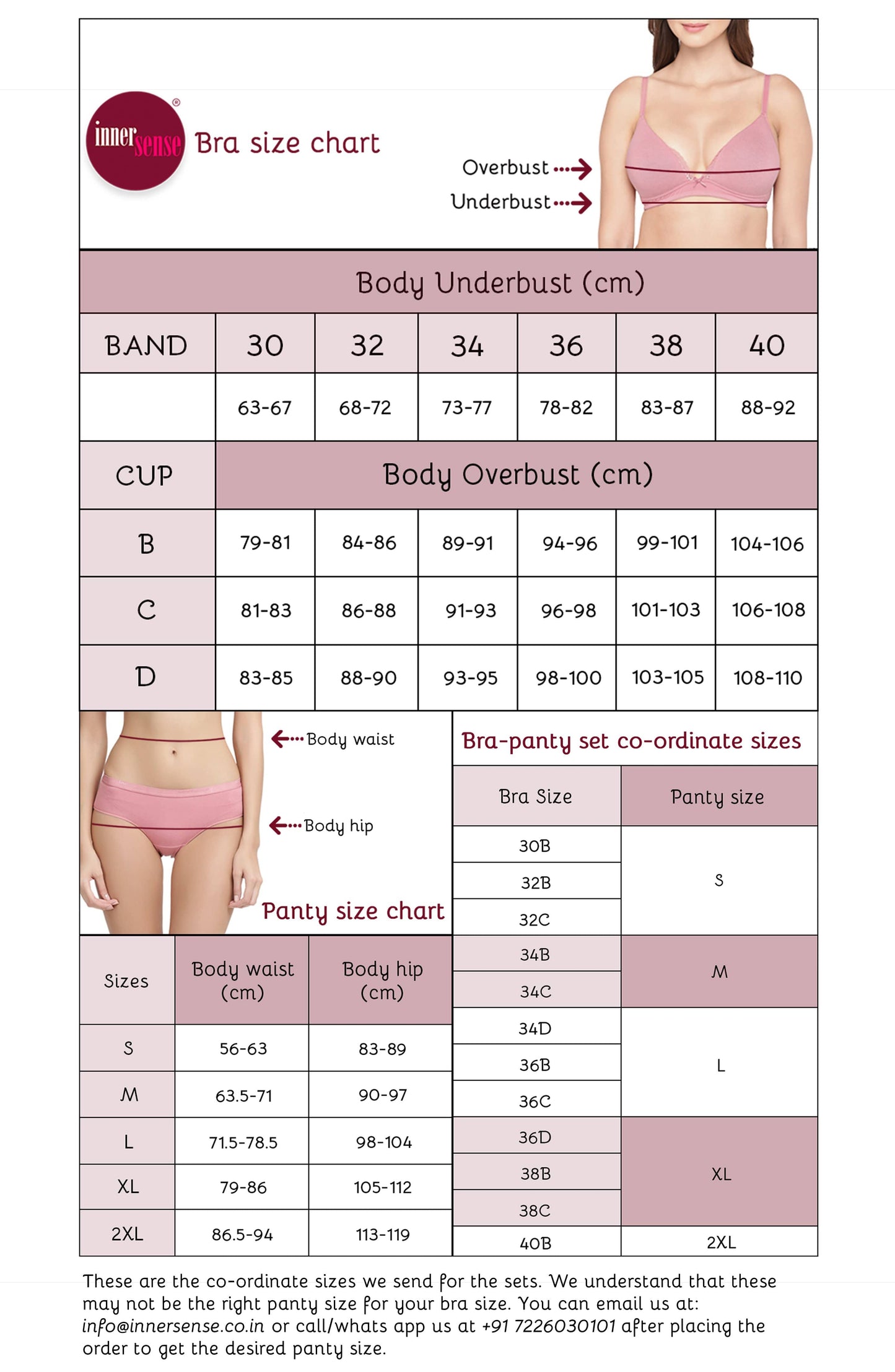 Organic Cotton Antimicrobial Wire-Free Padded Bra & Panty Set-ISBP068-Bright Pink-