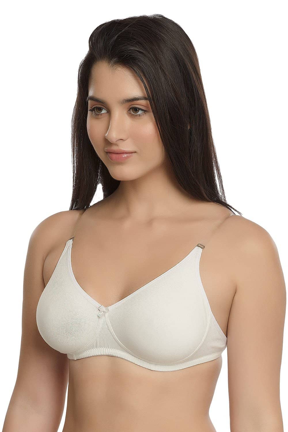 Organic Cotton Antimicrobial Backless Non-Padded Seamless Bra-ISB100-Milky White-