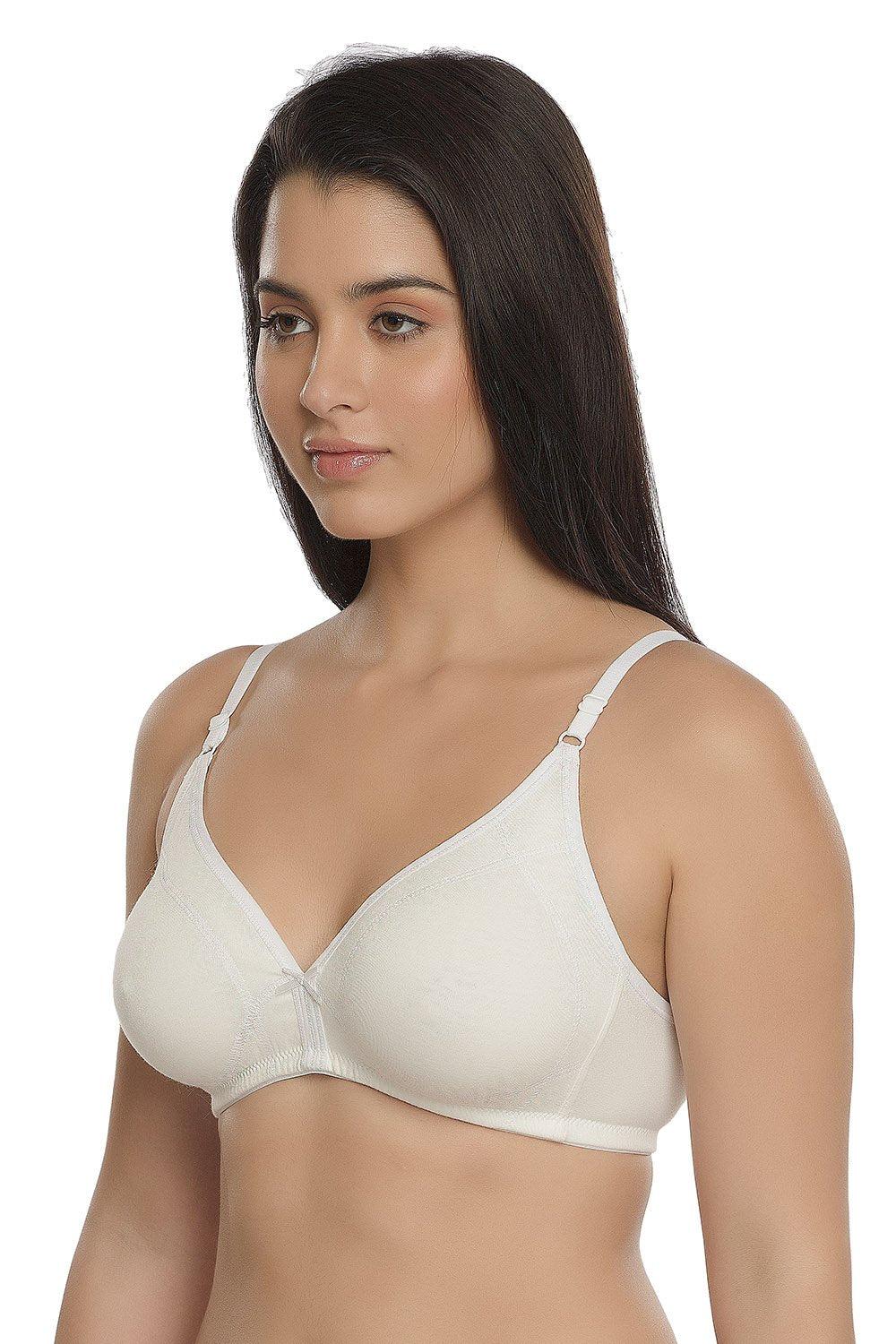 Organic Cotton Antimicrobial Seamless Triangular Bra with Supportive Stitch (Pack of 3)-ISB099-_Black_Black_M.White-