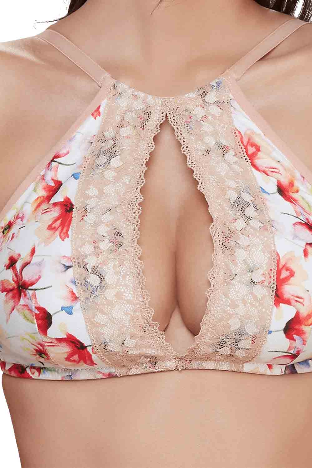 Organic Cotton Blended Antimicrobial Lightly Padded Non-wired Bralette-ISB089-