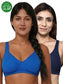 Inner Sense Women Bamboo Cotton Non-Wired Non Padded Bra-ISB057-SnorkalBlue_NavyBlue