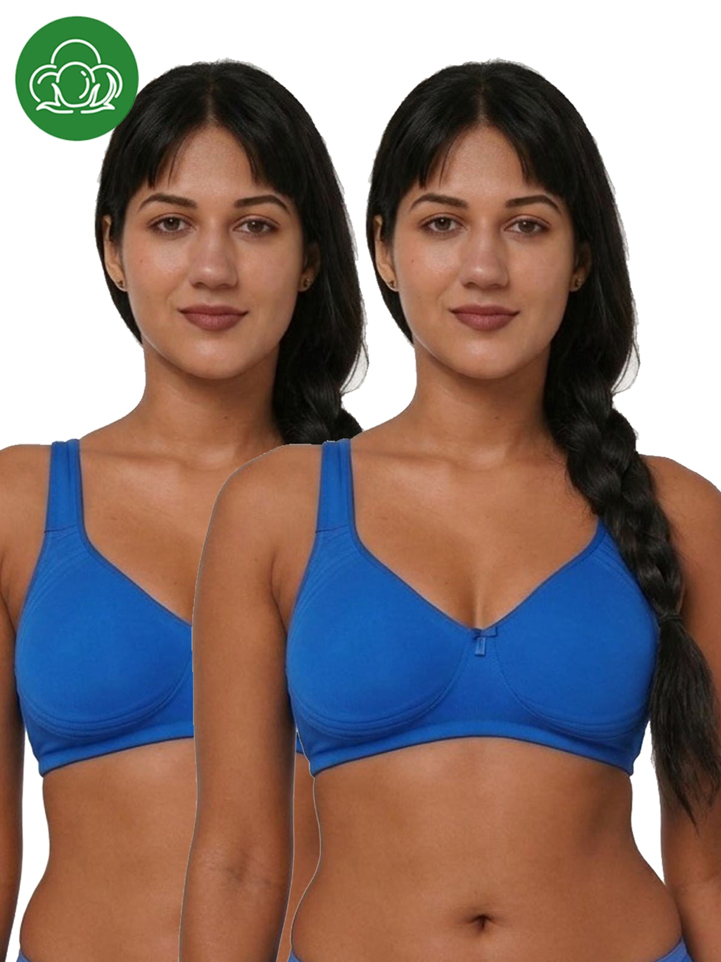 Inner Sense Women Bamboo Cotton Non-Wired Non Padded Bra-ISB057-SnorkalBlue_SnorkalBlue