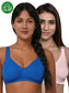 Inner Sense Women Bamboo Cotton Non-Wired Non Padded Bra-ISB057-SnorkalBlue_BabyPink