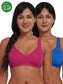 Inner Sense Women Bamboo Cotton Non-Wired Non Padded Bra-ISB057-SnorkalBlue_Maroon