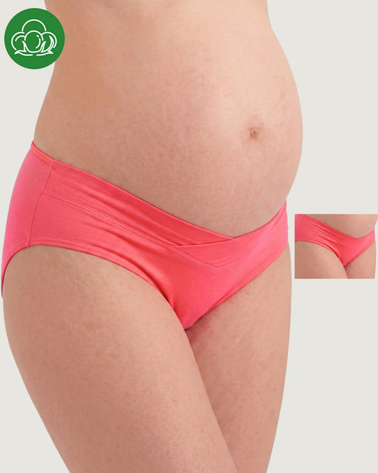 Organic Cotton Antimicrobial Maternity Panty-IMP102-Bright Pink_Bright Pink
