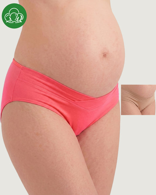 Organic Cotton Antimicrobial Maternity Panty-IMP102-Skin_Bright Pink