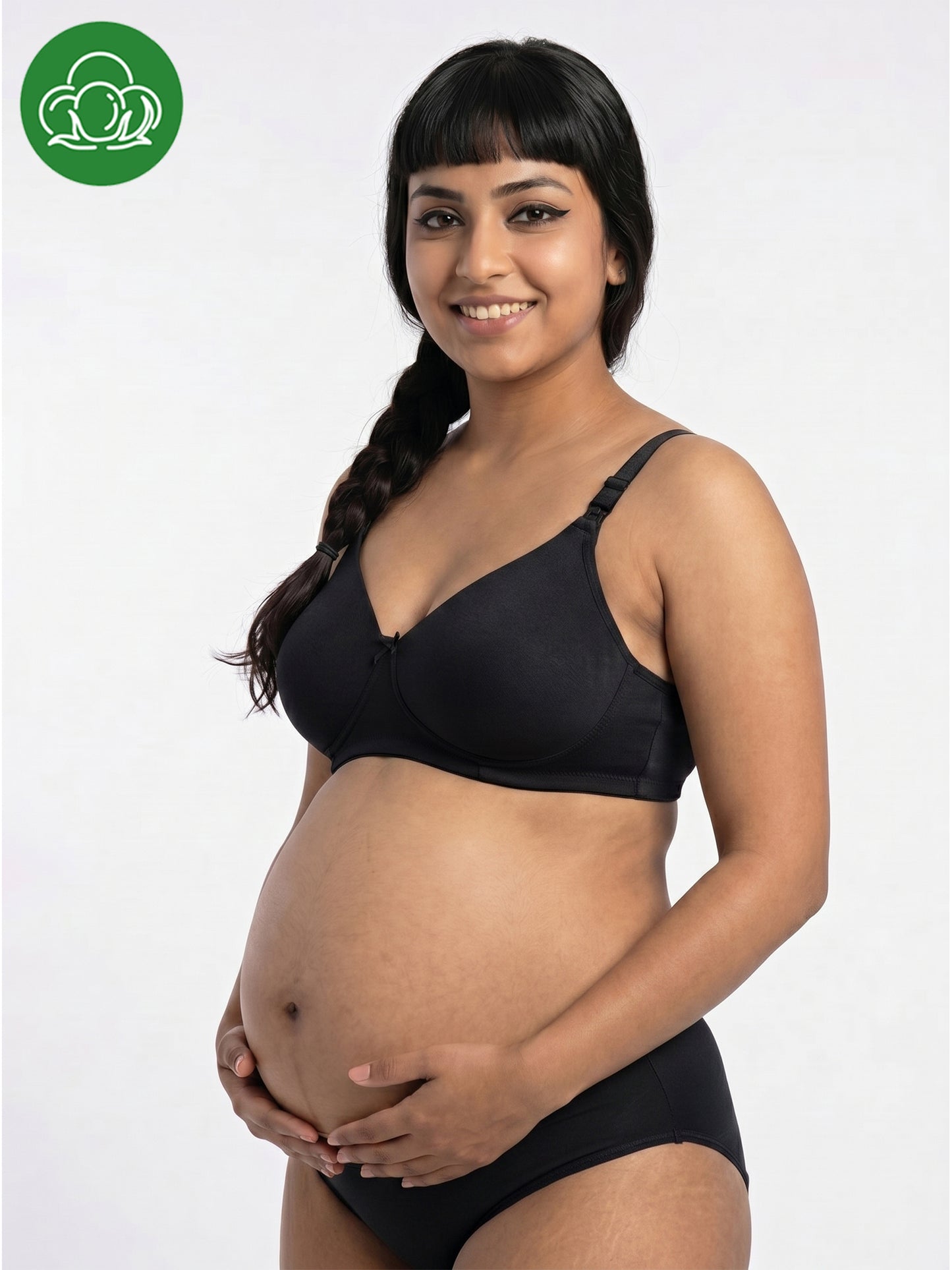 Organic Cotton Antimicrobial Padded Nonwired Feeding Bra-IMB009C