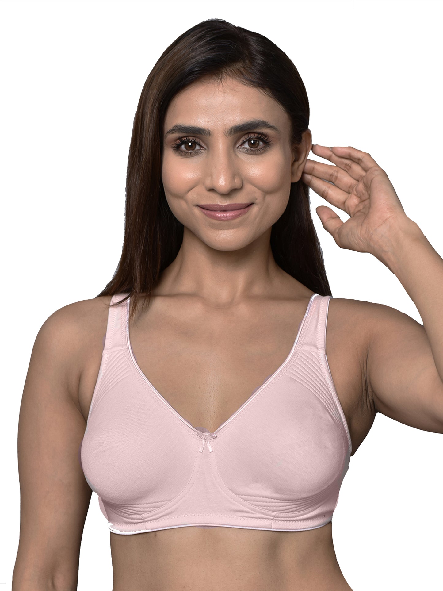 Inner Sense Women Bamboo Cotton Non-Wired Non Padded Bra-ISB057-SnorkalBlue_BabyPink