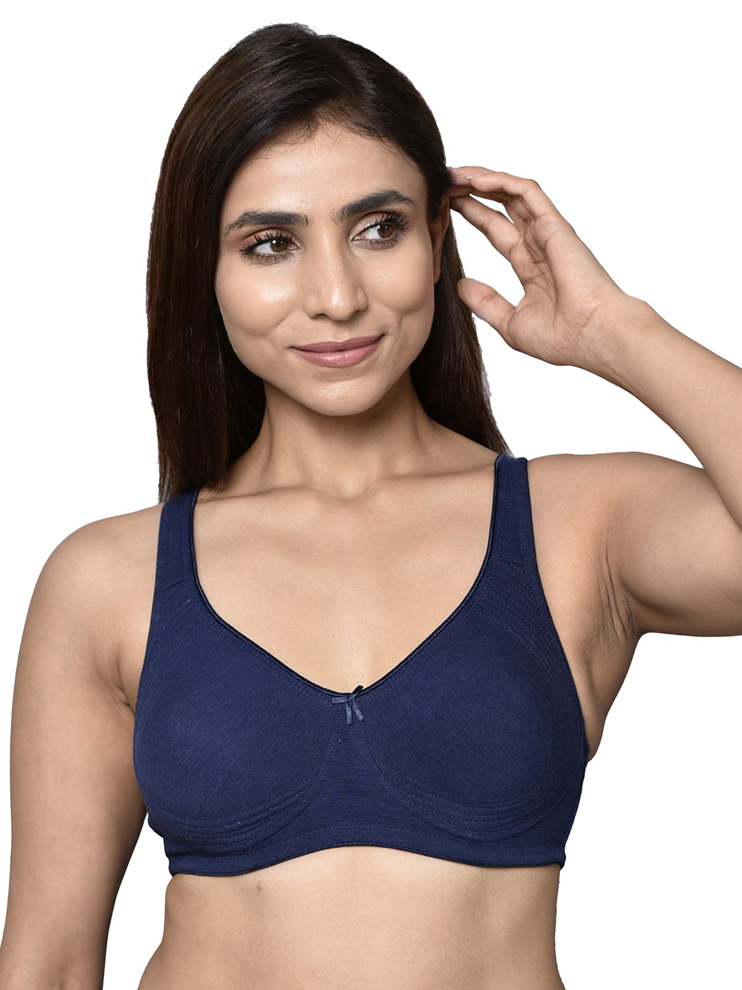 Inner Sense Women Bamboo Cotton Non-Wired Non Padded Bra-ISB057-SnorkalBlue_NavyBlue