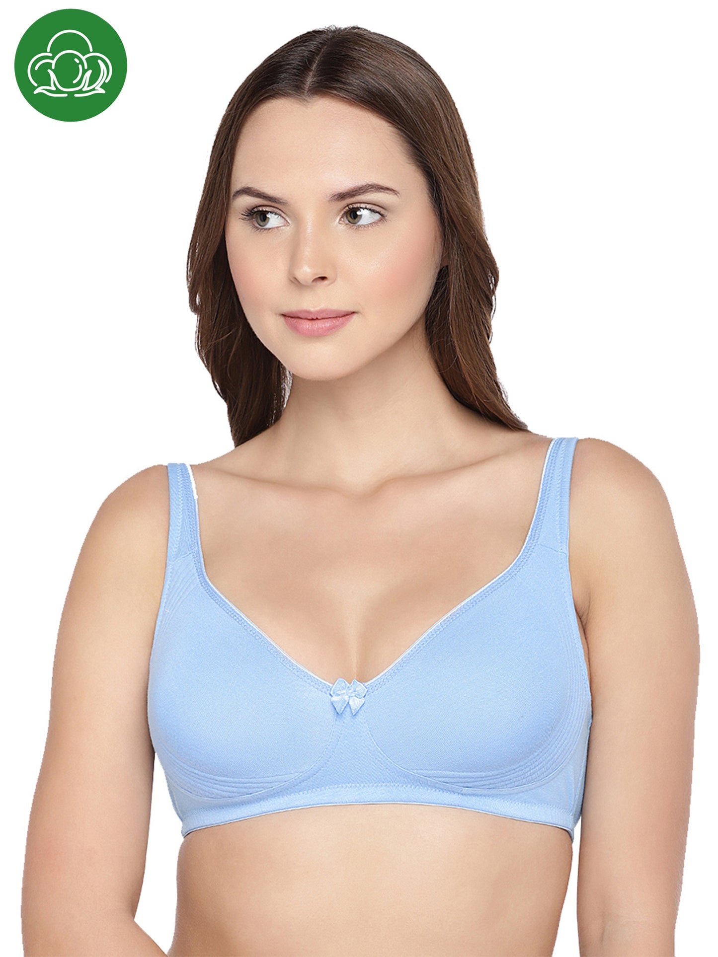 Inner Sense Women Bamboo Cotton Non-Wired Non Padded Bra-ISB057-SnorkalBlue_SkyBlue