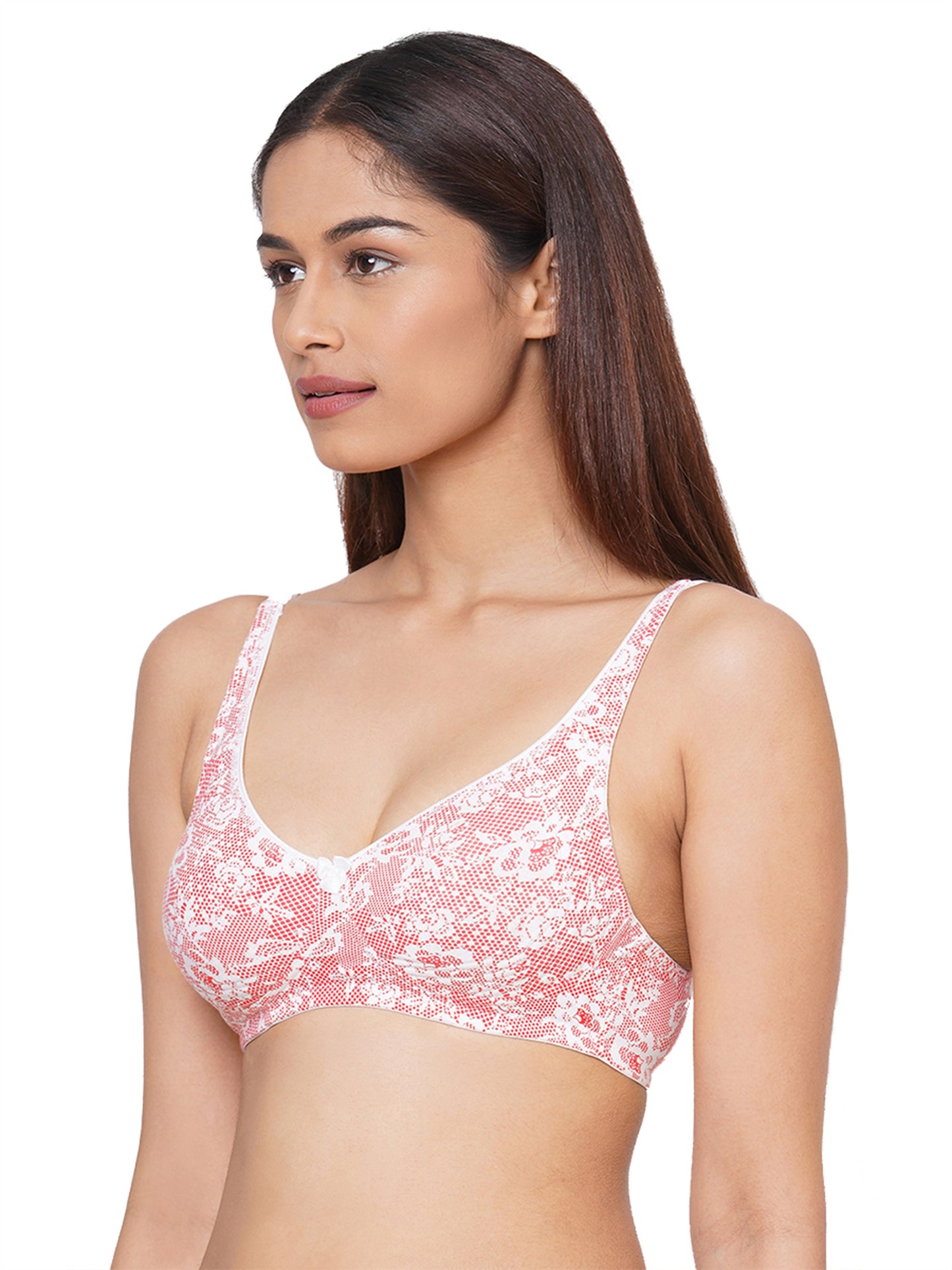 Inner Sense Women Bamboo Cotton Non-Wired Non Padded Bra-ISB057-SnorkalBlue_PinklacePrint