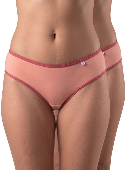 Inner Sense Women Bamboo Medium-Rise Pack of 2 Bikini Briefs-ISP040-Peachy Pink_Peachy Pink