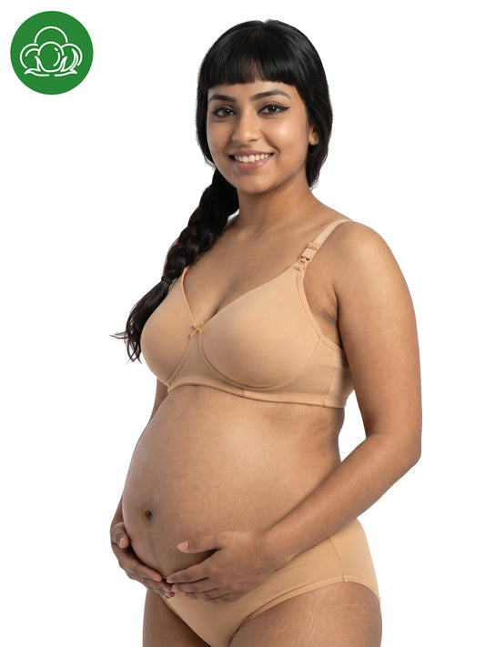 Organic Cotton Antimicrobial Padded Nonwired Feeding Bra-IMB009B