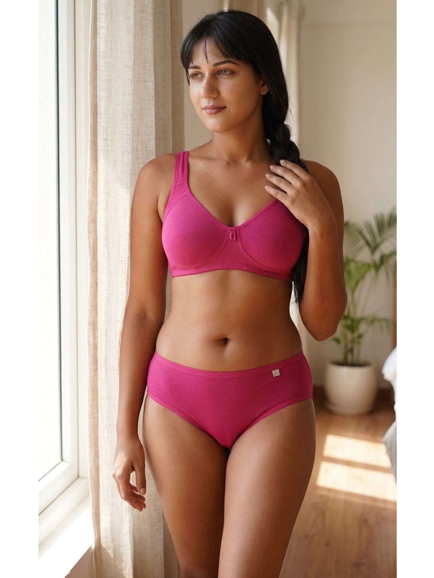 Inner Sense Women Bamboo Cotton Non-Wired Non Padded Bra-ISB057-SnorkalBlue_Maroon