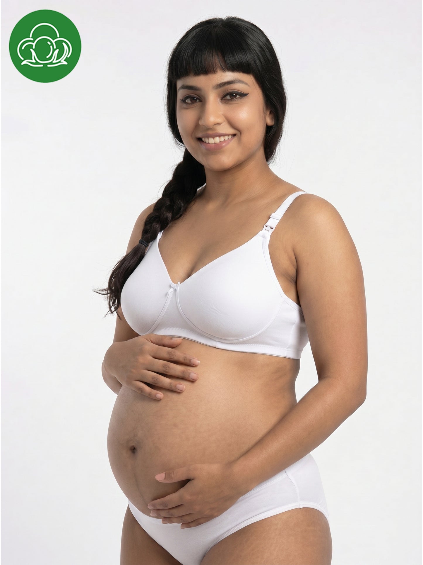 Organic Cotton Antimicrobial Padded NonWired Feeding Bra-IMB009D