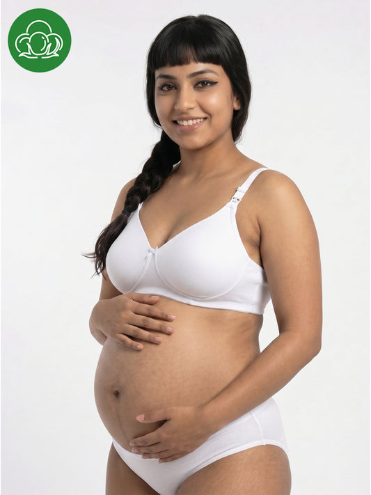 Organic Cotton Antimicrobial Padded NonWired Feeding Bra-IMB009D