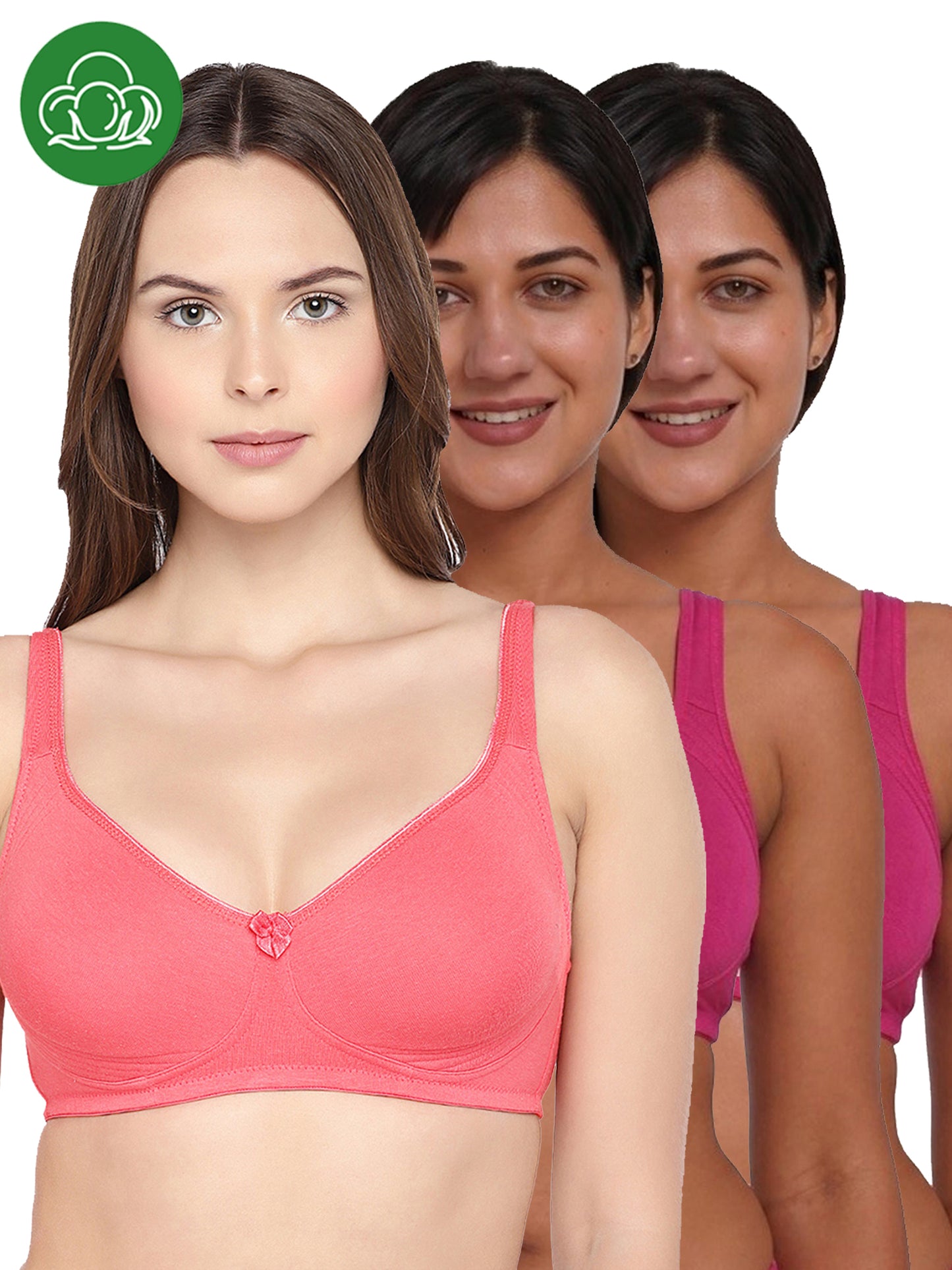 Inner Sense Women Bamboo Cotton Non-Wired Non Padded Bra-ISB057-Maroon_Maroon_Bright Pink