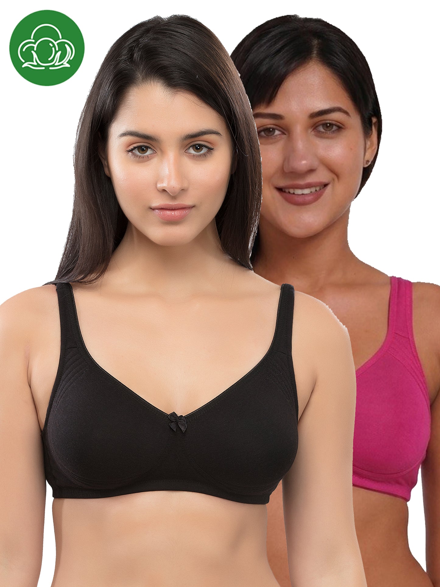 Inner Sense Women Bamboo Cotton Non-Wired Non Padded Bra-ISB057-Maroon_Black
