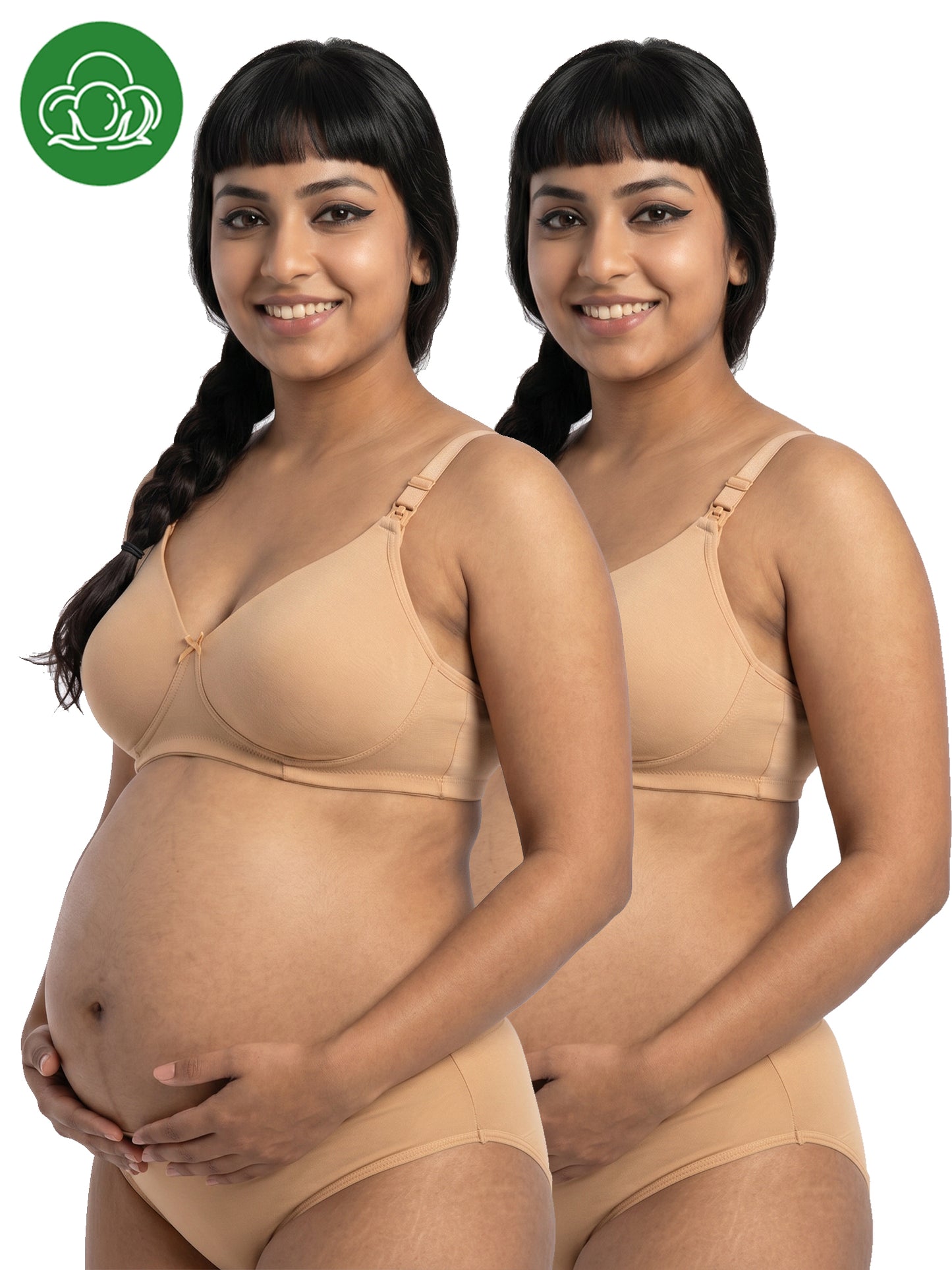 Organic Cotton Antimicrobial Padded Nonwired Feeding Bra Combo-IMB009B_9B