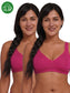 Inner Sense Women Bamboo Cotton Non-Wired Non Padded Bra-ISB057-Maroon_Maroon